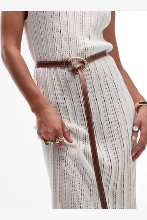 MANGO Gold ring detail belt in