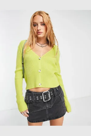 Bolongaro Rib knit cardigan in lime