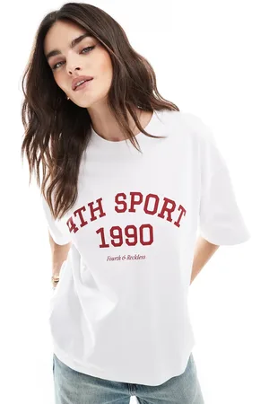 4th & Reckless Drop shoulder printed logo T-shirt in