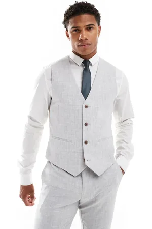 ASOS Skinny suit waistcoat in crosshatch texture