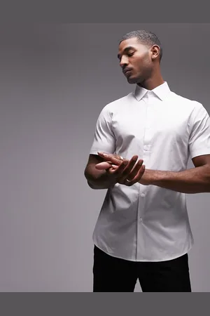 Topman Short sleeve formal slim stretch fit shirt in