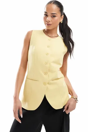 ONLY High neck waistcoat in butter