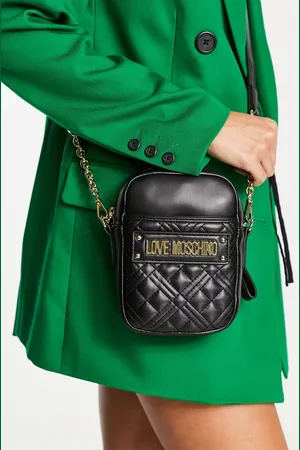 Moschino Quilted crossbody bag with wrist strap in