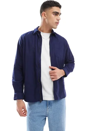 Ralph Lauren Icon logo zip front garment dyed oxford overshirt in