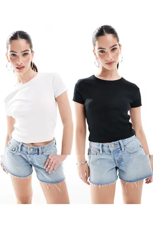 Pull&Bear 2 pack baby tee in black & white