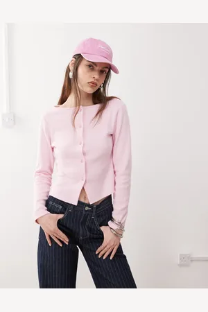 Reclaimed Ribbed button through top in light