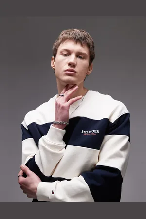Tommy Hilfiger Stripe sweatshirt in navy and off white