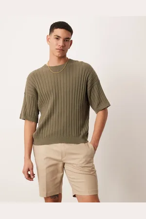 ASOS Smart slim fit chino shorts with mitred tab in beige
