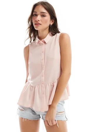 ASOS Sleeveless peplum shirt in