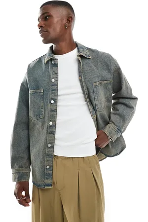JACK & JONES Oversized denim shacket in vintage