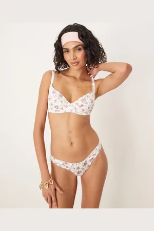 For Love & Lemons Thats Amore underwire bra co-ord in white floral print