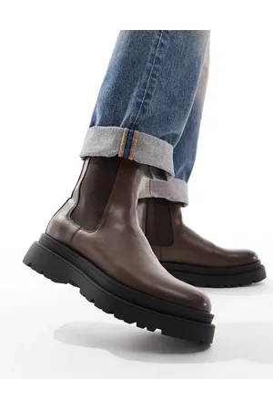 ASOS High chelsea boots in with chunky sole