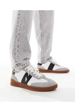 Ralph Lauren Heritage Aera trainer in and grey with gum sole