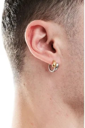 ASOS Waterproof stainless steel hoop earrings in gold and silver tone
