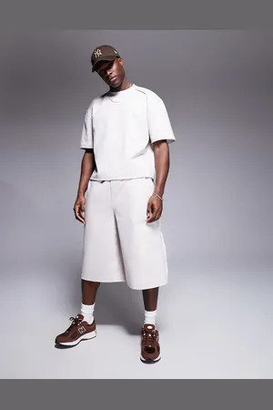 ASOS Co-ord heavyweight scuba jorts with raw edge in marl