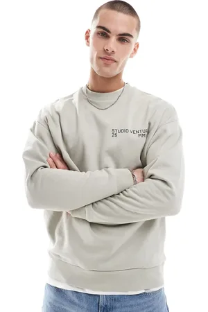 ASOS Oversized sweatshirt with print in stone