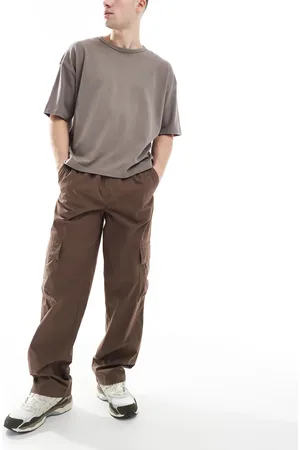 Cotton On Cotton On baggy fit cargo trousers in chocolate