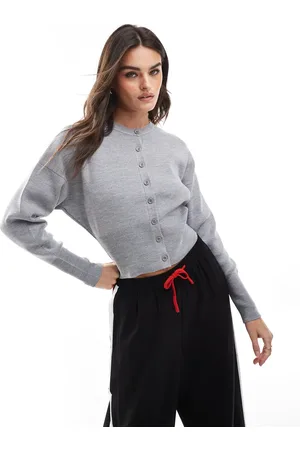 ASOS Compact knit crew neck structured cardigan in