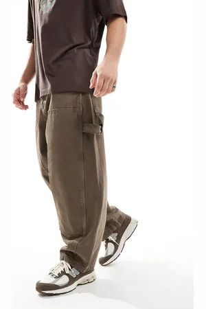 ASOS Baggy balloon jeans with carpenter details in washed