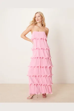 Pretty Lavish Tiered ruffle maxi dress in lilac