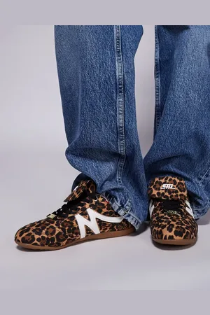 Steve Madden Freekick trainers with fold over detail in leopard