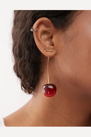 petit moments Jardin cherry earrings in and red