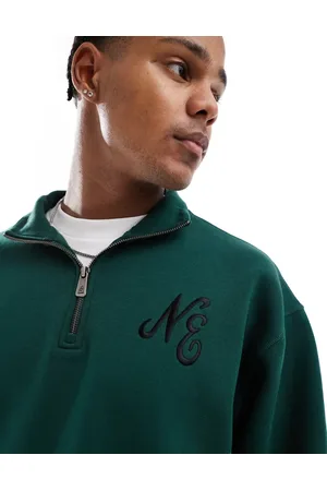 New Era Logo quarter zip sweatshirt in