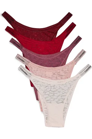 Calvin Klein Modern Lace 5 pack dipped string tanga thong in