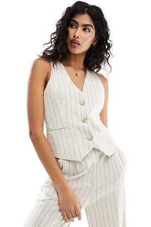 ASOS Waistcoat with linen in stripe
