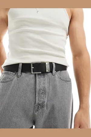 Armani Exchange Logo leather belt in