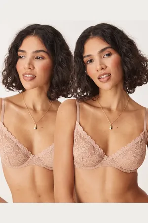 ASOS Lila 2 pack underwired bra in sand