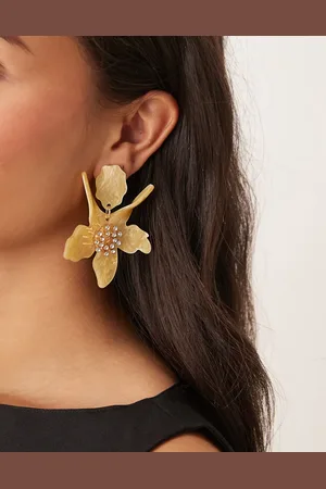 DesignB London Resin flower drop earrings in