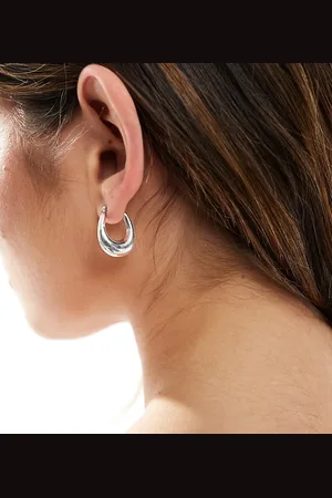 Kingsley Ryan Oval hoop earrings in sterling