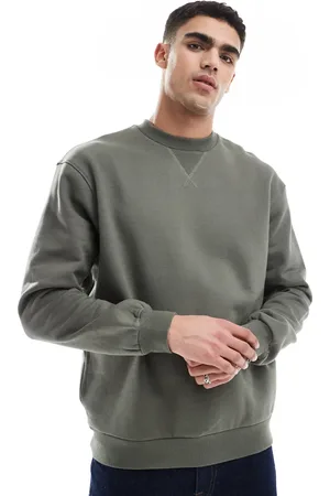 ASOS Premium heavyweight oversized sweatshirt 400gsm in KHAKI