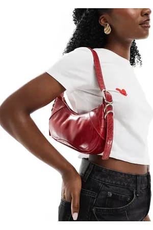 Bershka Patent faux leather shoulder bag in