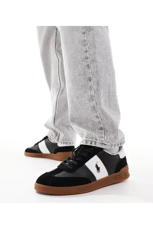 Ralph Lauren Heritage Aera trainer in and white with gum sole