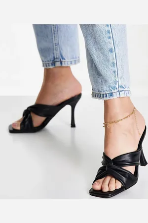 Yours Wide fit crossover stiletto mules in