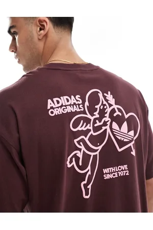 adidas Cupid graphic t-shirt in burgundy