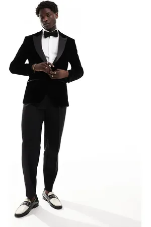 River Island Velvet tuxedo jacket in