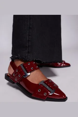 Steve Madden Grand Ave sling back buckle shoes in red