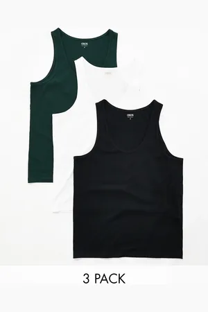 ASOS 3 pack vests in multiple colours