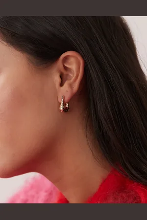 Reclaimed Hammered hoop earrings in