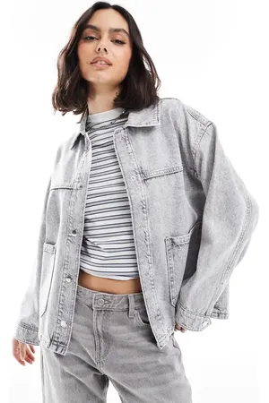 Stradivarius Oversized denim overshirt in