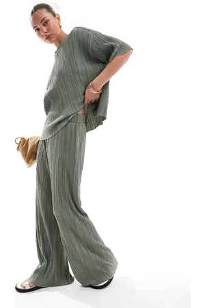 ONLY Plisse wide leg trousers co-ord in