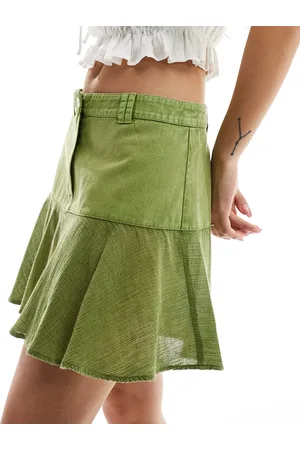 Reclaimed Linen look flippy mini skirt in
