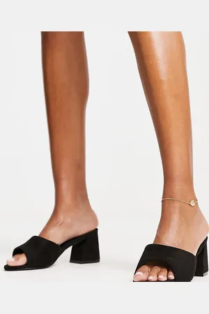 Yours Wide Fit heeled mule in