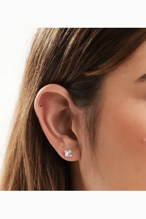 Kingsley Ryan 5mm gemset square stud earrings in plated