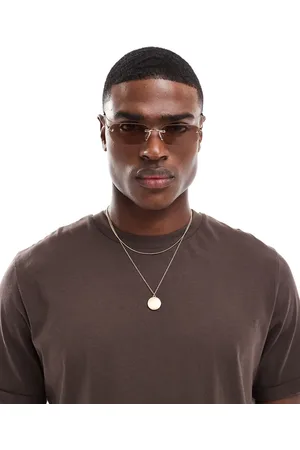 ASOS Rimless sunglasses in with brown lens
