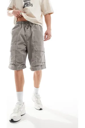 Pull&Bear Wide leg washed cargo short in