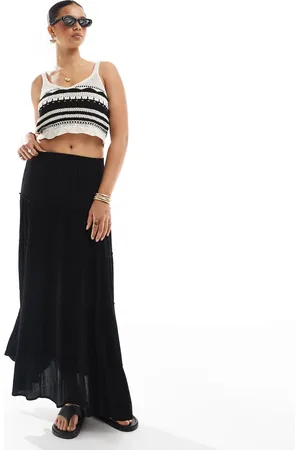 Pull&Bear Tiered maxi skirt in